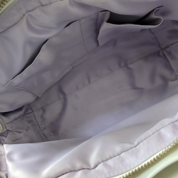 Coach Cricket Leather Tote Shoulder Bag Satchel Purse Medium White Tan Beige - Picture 10 of 16